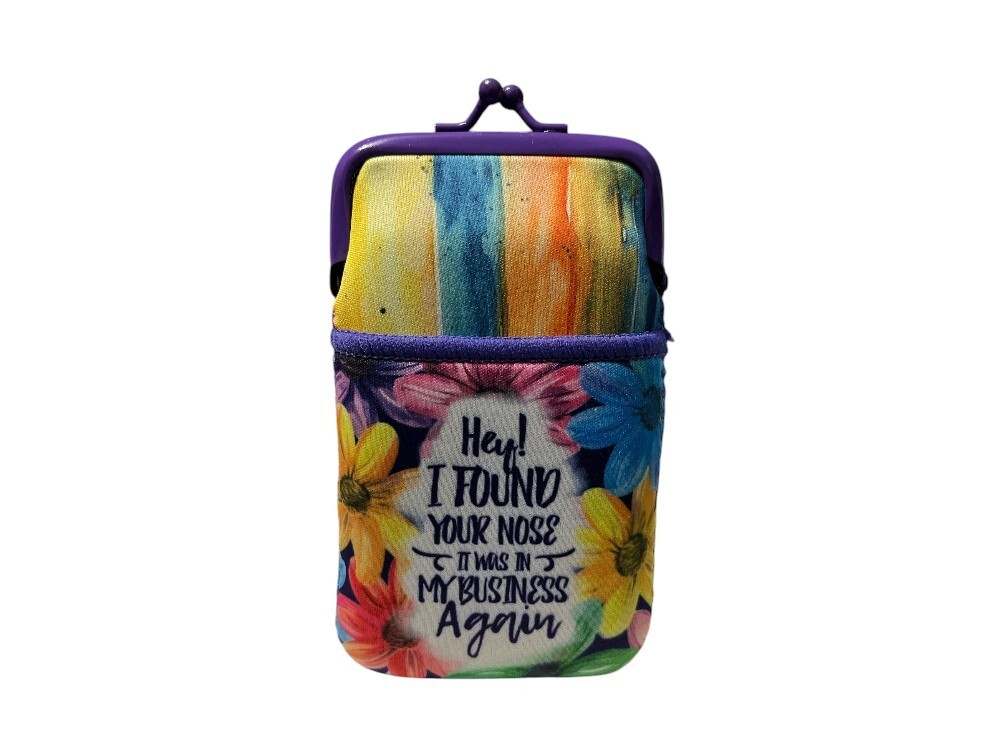 Colorful & Fun Neoprene Cigarette Pouch with Snap Clasp Closure