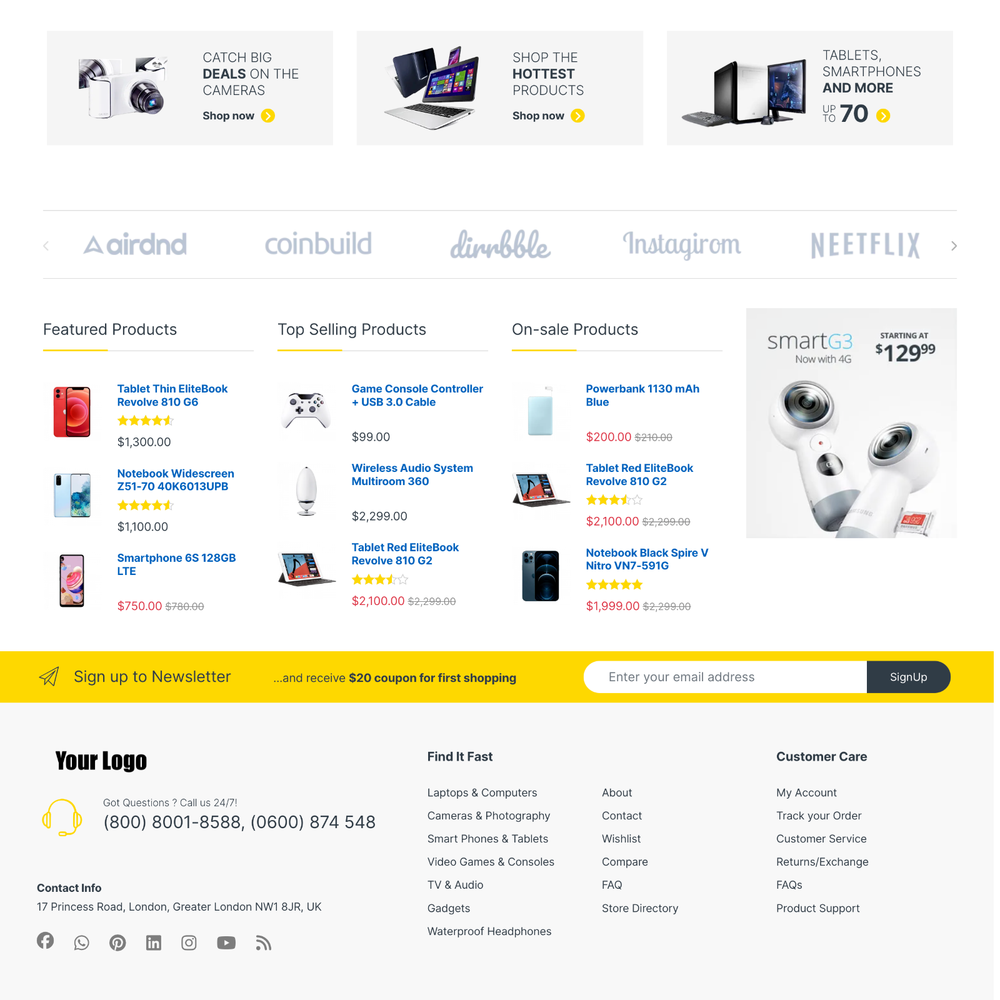 Electronic Mart Website Design with Free 5GB VPS Web Hosting