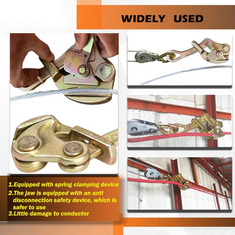 Cable Grip Steel Wires Puller 2 Ton Cable Puller Tool for 4-22 mm Wire Rope