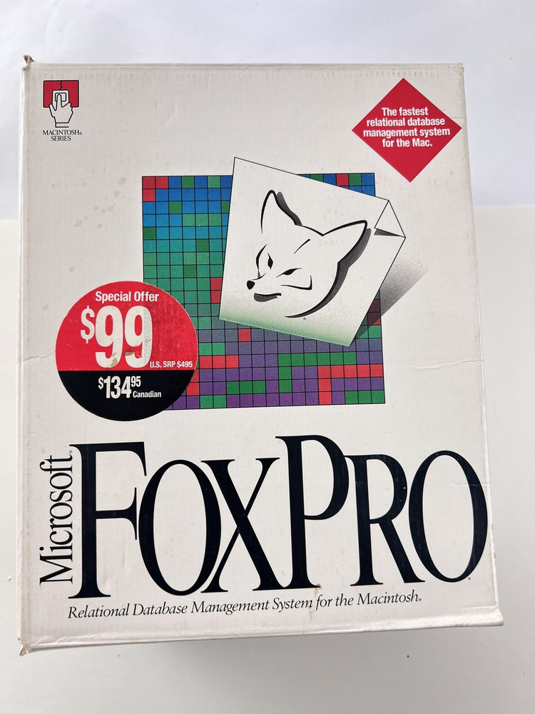 Vintage Microsoft FoxPro 2.5 Macintosh Relational Database System Complete Boxed