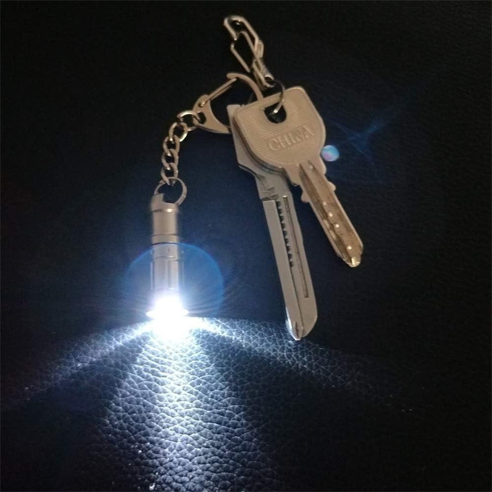 Tiny Keychain Light Micro LED Flashlight Small EDC Emergency Pocket Torch 15LM