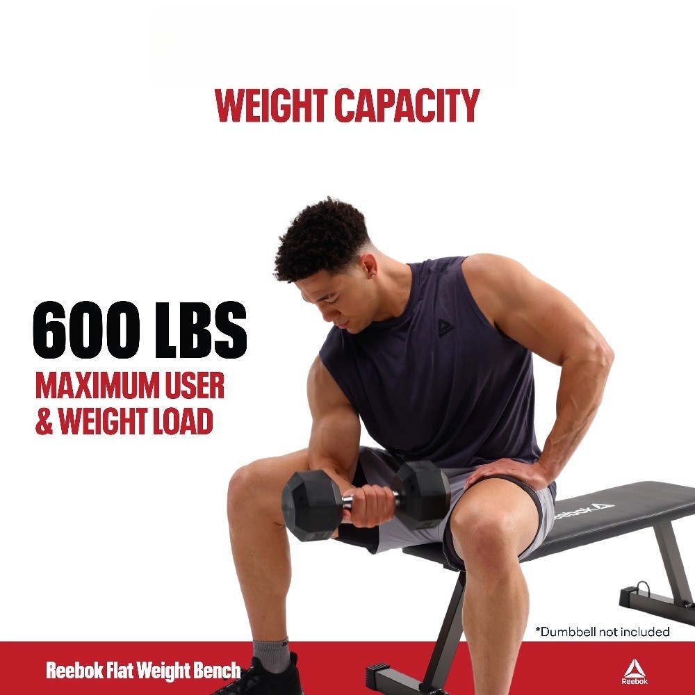 Duty Flat Bench – 600 lb Capacity, Tip-Resistant & Portable Weight Bench
