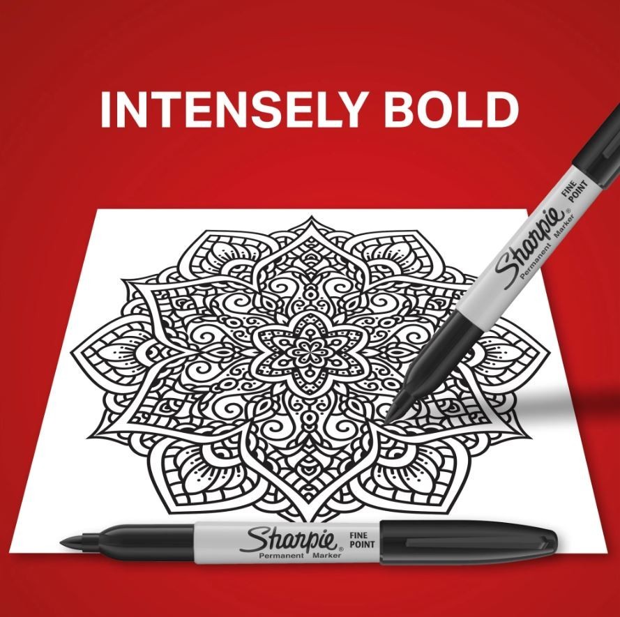 Sharpie Permanent Markers, Fine Point, Black, 2 Count