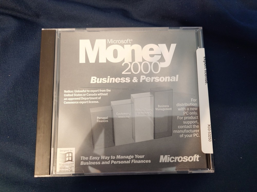 Sealed Microsoft Money 2000  CD-ROM PC w/ Product ID