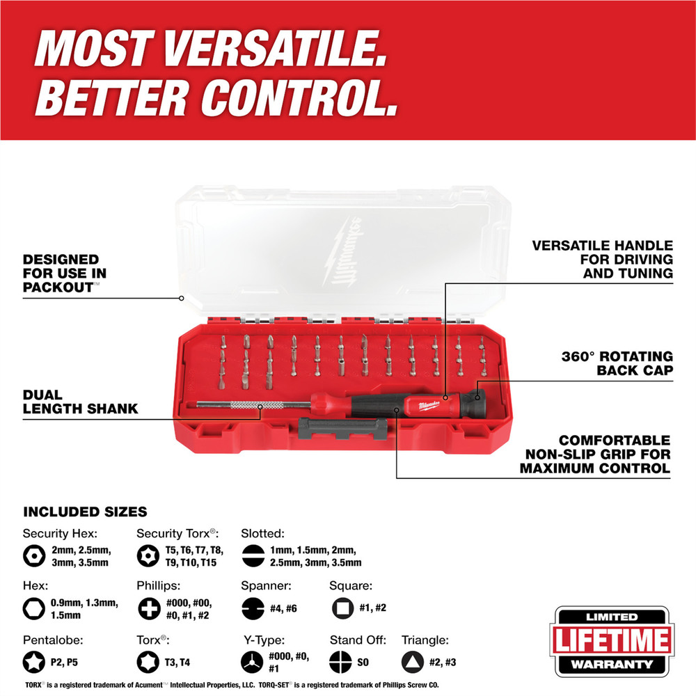 Milwaukee Tool 39-in-1 Precision Multi-Bit Screwdriver