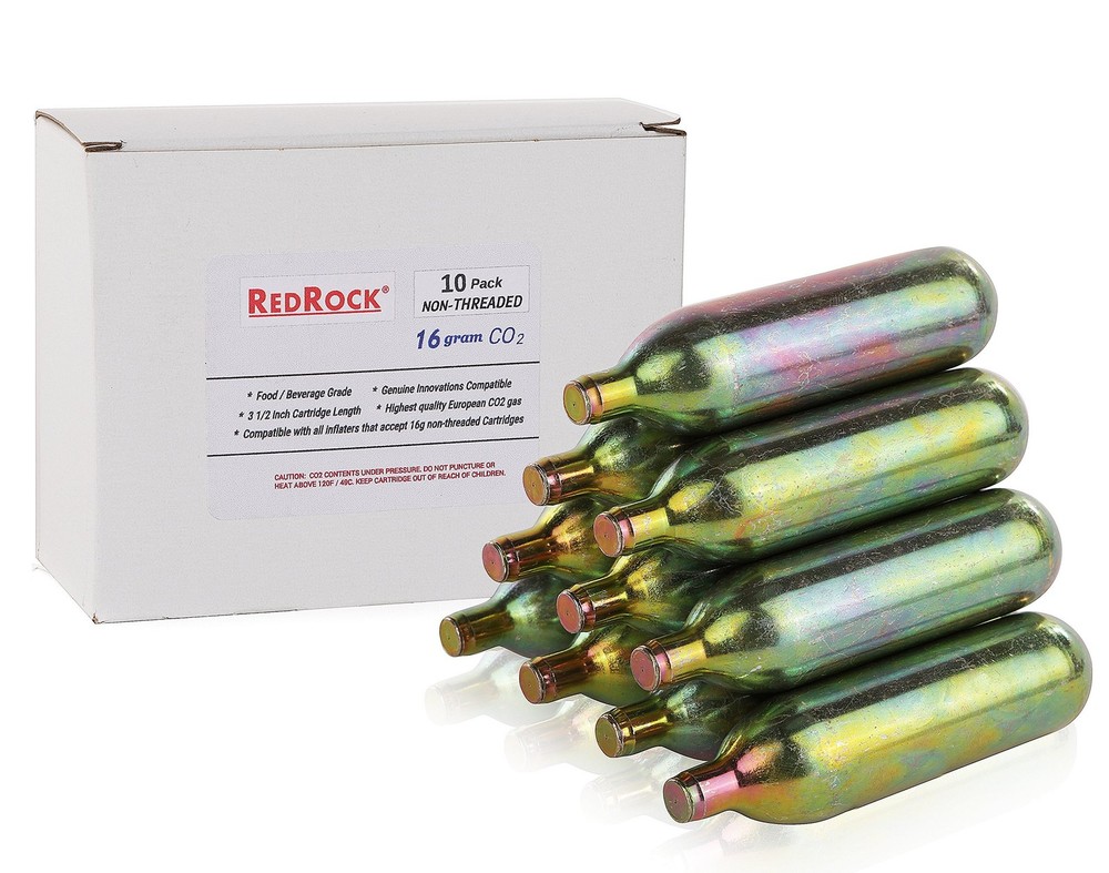 Redrock Unthreaded 16 Gram CO2 Cartridges - 10 Pack