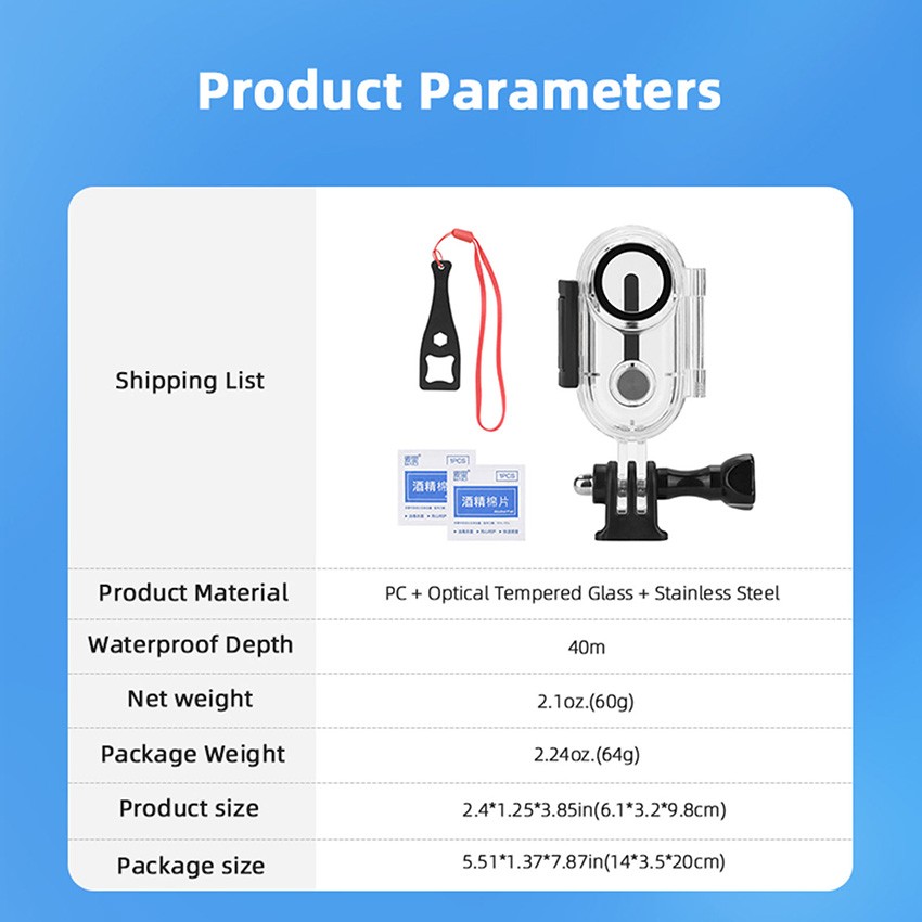 For Insta360 GO 3/3S Thumb Camera Waterproof Case 40m Diving Protective Case