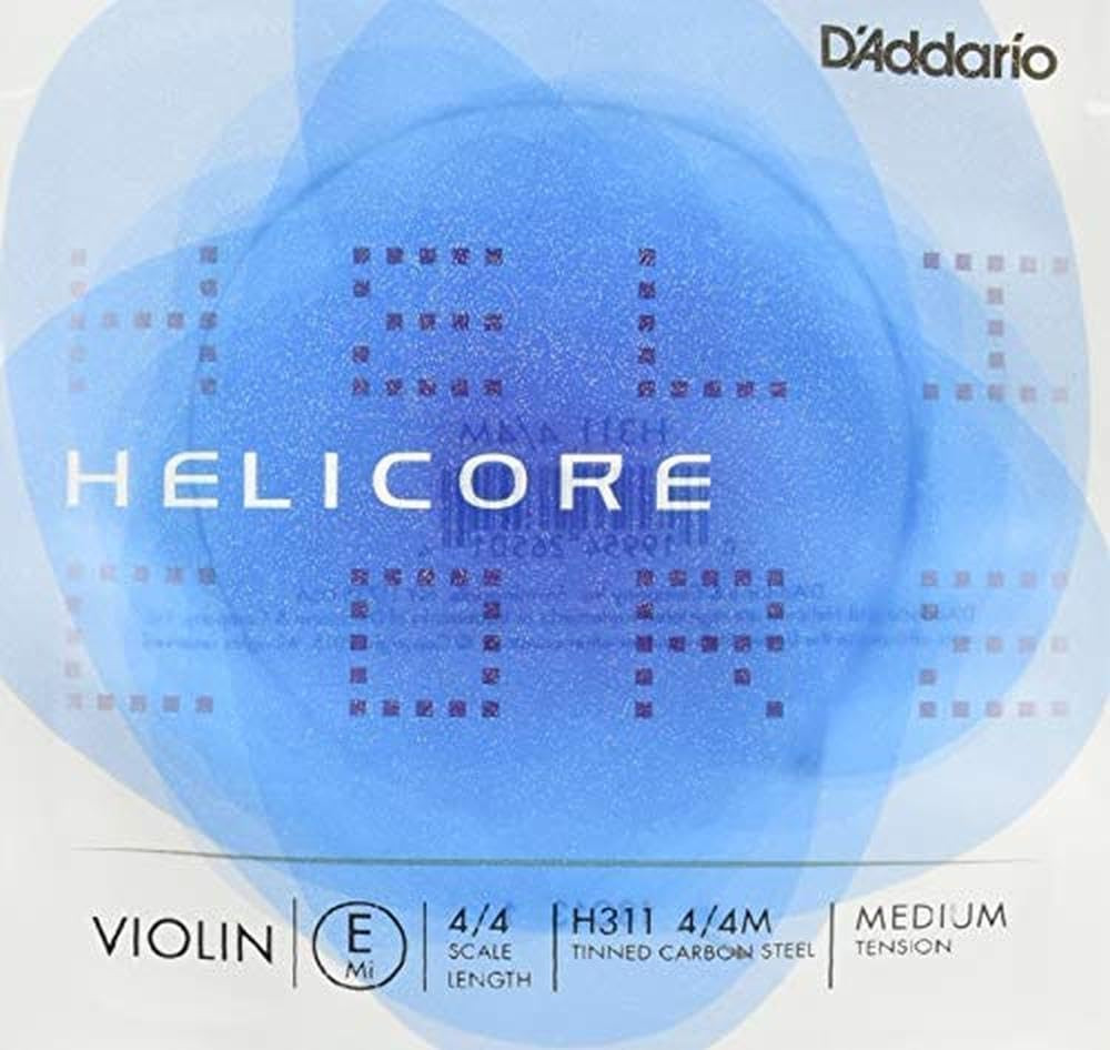 D Addario Helicore 4 4 Violin Strings Plain Steel E Medium Tension 5 String Set