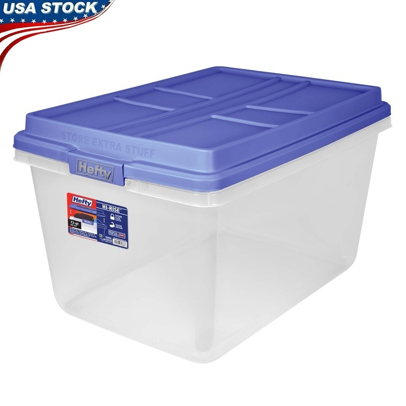 Stackable Clear Storage Bin 72qt Plastic Container W/ Strong Latches Organizing