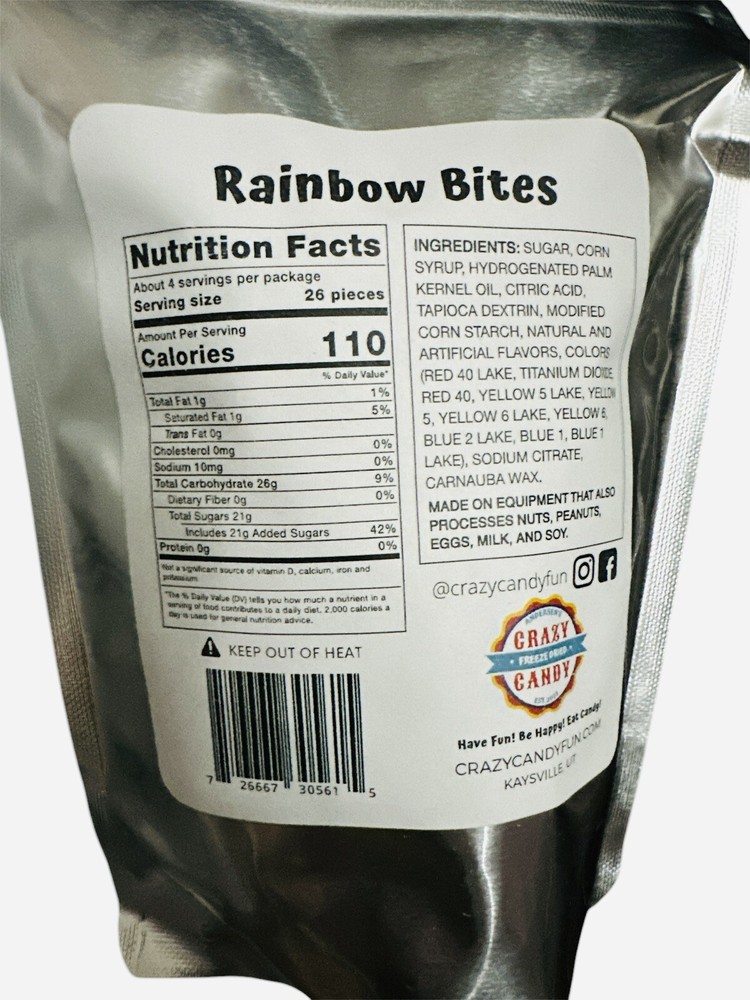Andersen’s Crazy Candy Freeze Dried Rainbow Bites 5.4 oz Bag!