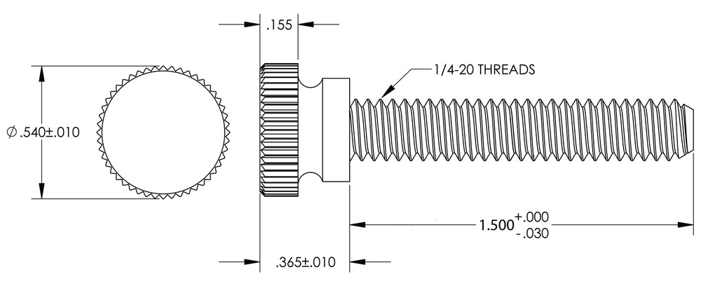 Nylon Thumb Screws, 1/4"-20 Thread