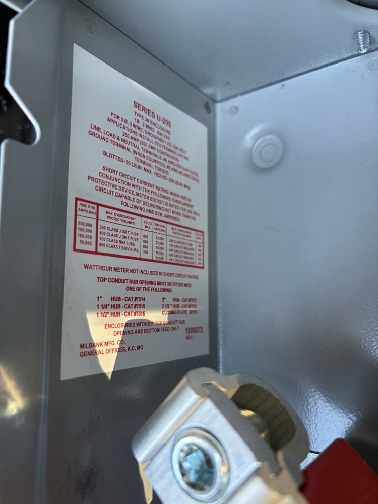 OVERHEAD METER SOCKET U4517-DL-M4 MILBANK .