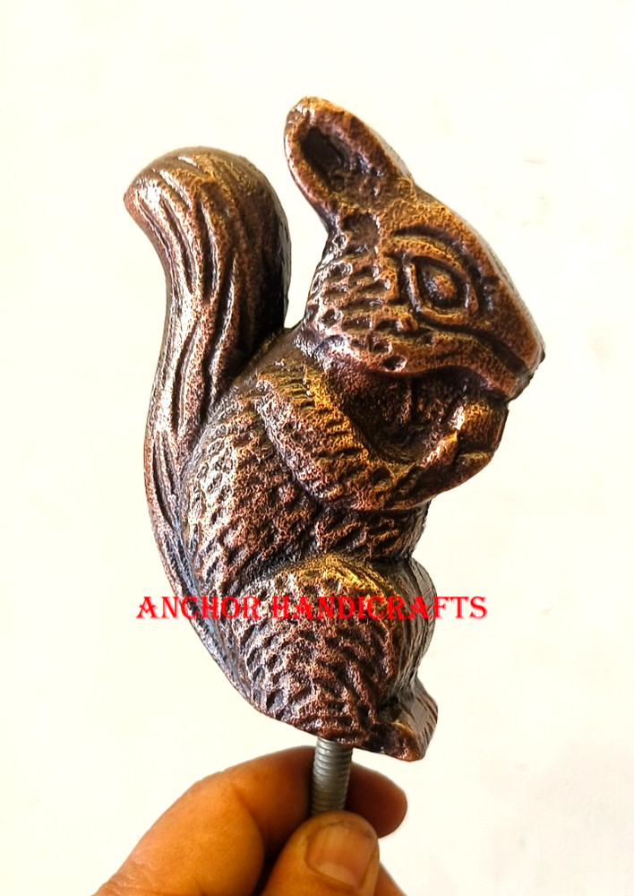 Antique brown Squirrel Handle /Handmade vintage Brown Squirrel cane handle