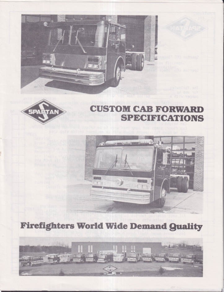 Fire Truck Order folder: Custom Cab Forward Super Cab & Space Master Specs