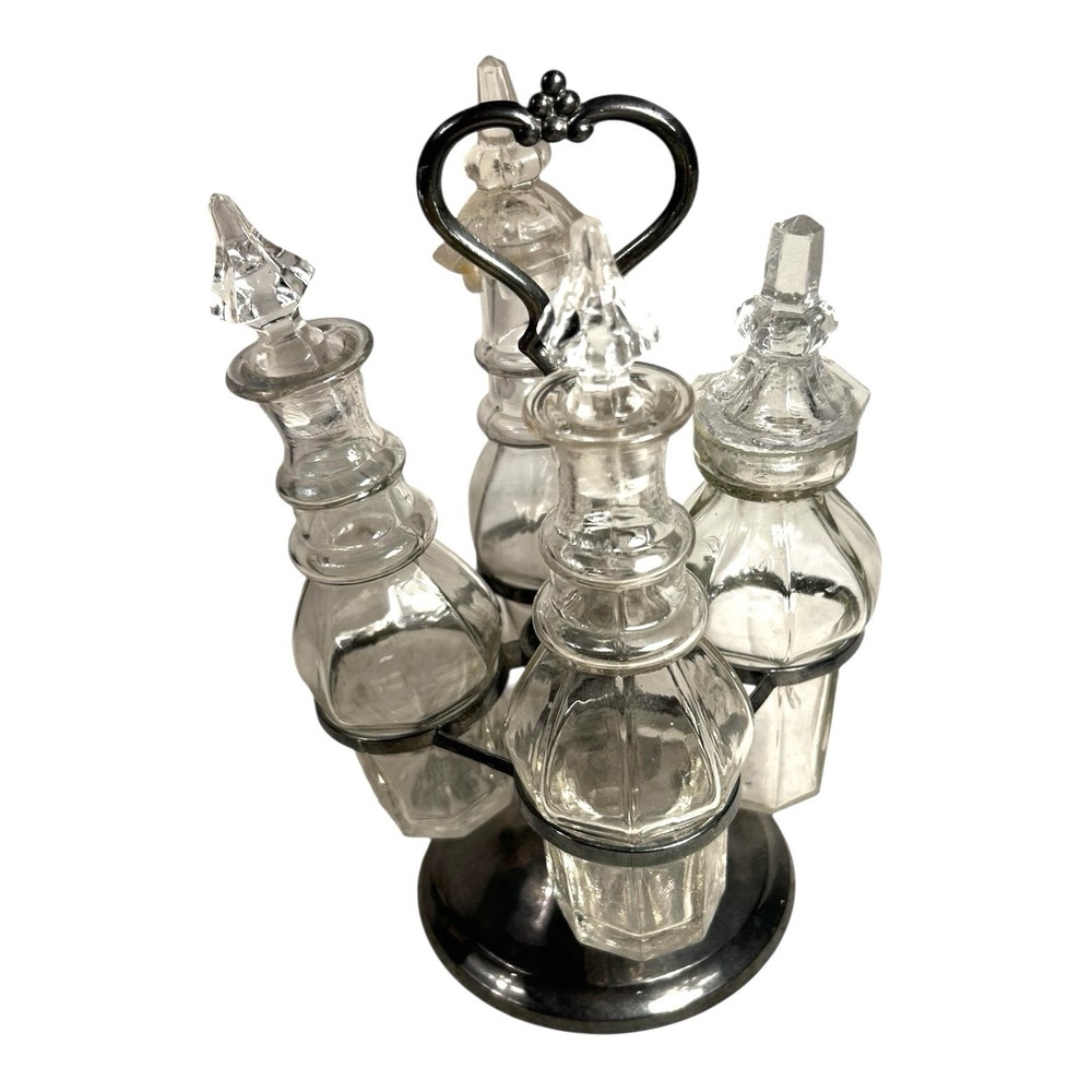 Antique Spinning 4 Piece Condiment Set