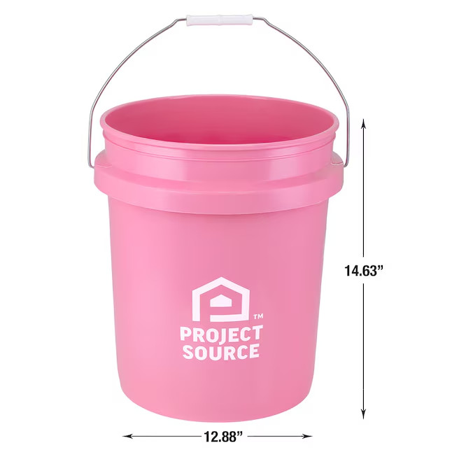 Project Source Pink 5-gallon Plastic General bucket