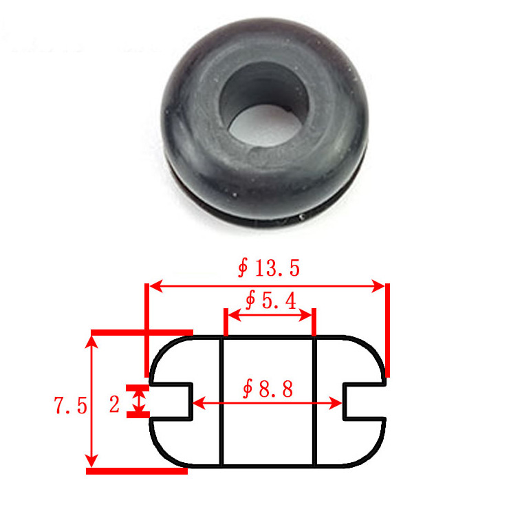 10 Pcs Black Double Sided Rubber Protective Coil Sealed Through Hole Rubber Plug