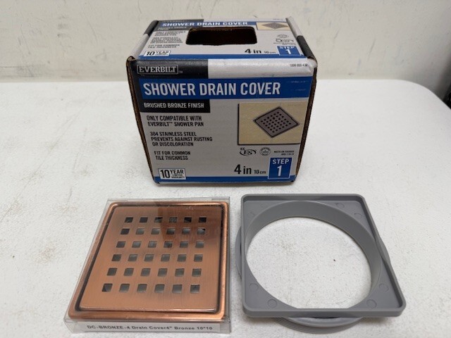 Everbilt Watershield Shower System 4 in. Bronze Square Grid Drain Grate