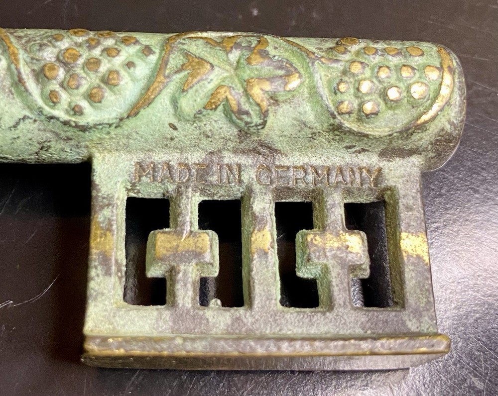 1950’s Solid Brass Corkscrew/ Bottle Opener Skeleton Key. Marked Made In GERMANY