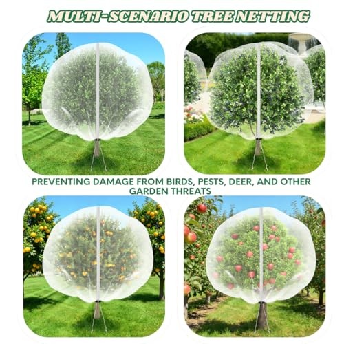 4 Pack 10x10ft Fruit Tree Netting - Bird Proof Tree Nets for 10x10ft(4Packs)