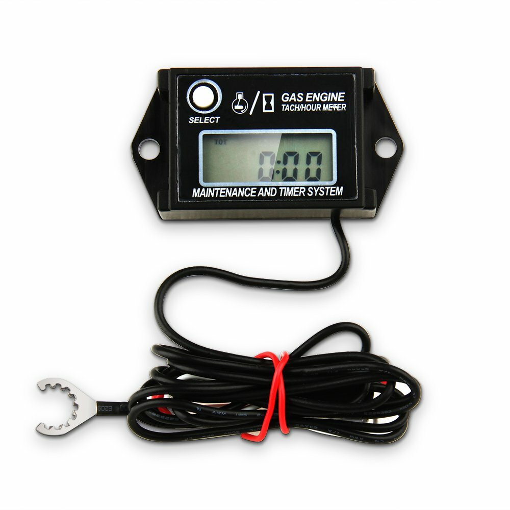 Tiny Waterproof Digital Tachometer Tach Hour Meter Job Timer Resettable Briggs