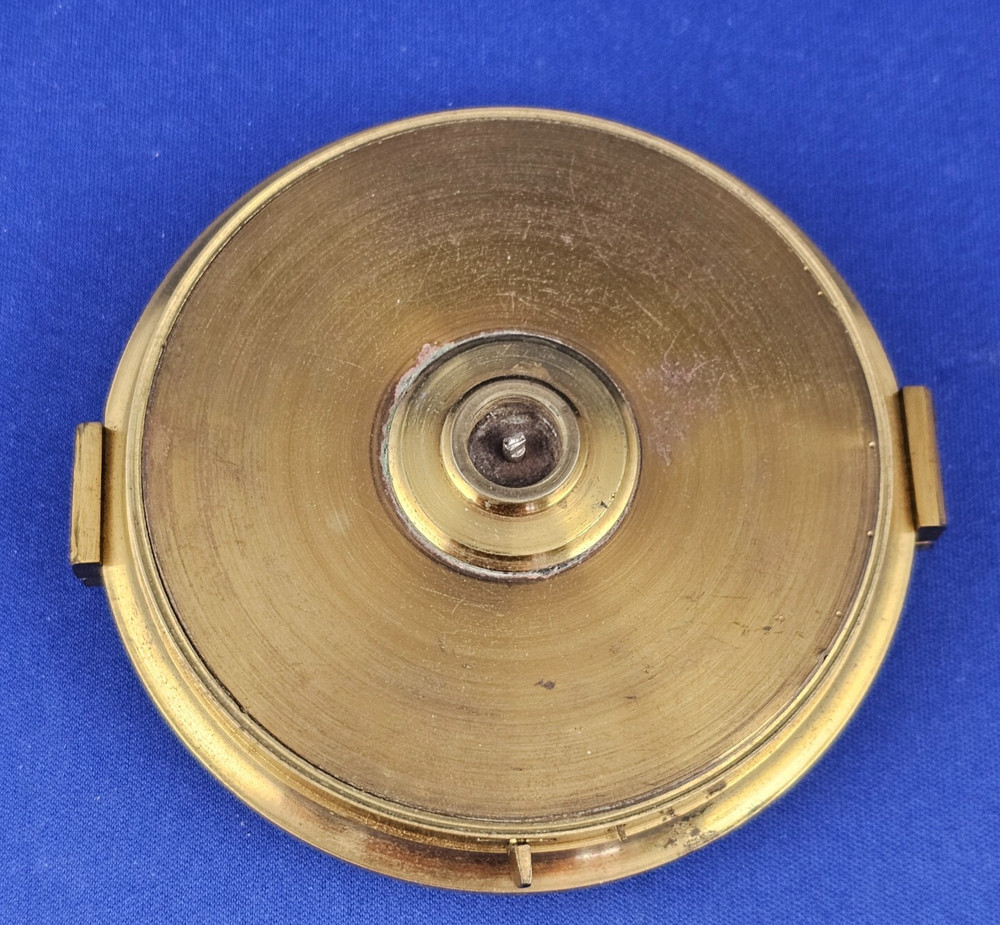 Antique Brass Surveyor's POCKET COMPASS Functioning Needle Lock Original Case