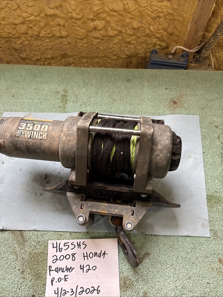 2008 Honda Rancher 420 Front Winch Assembly With Bracket Mount 465