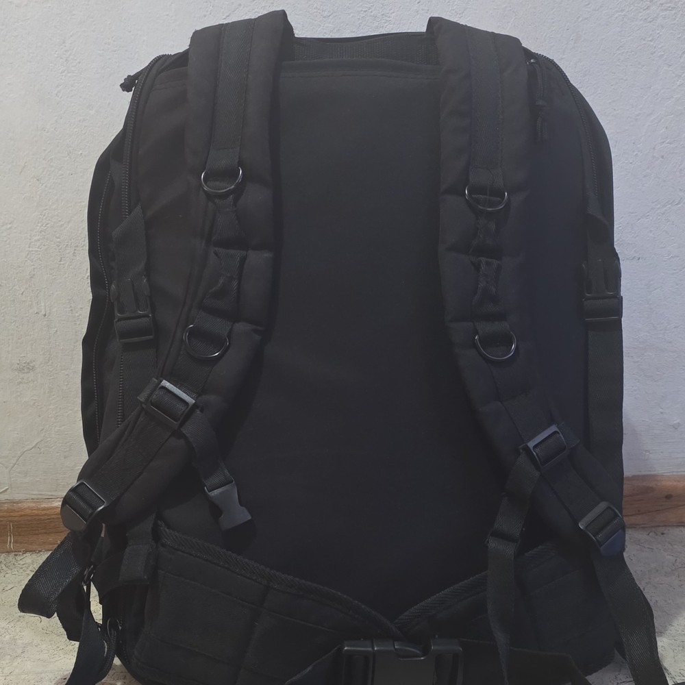 S.O.C Black Tactical Backpack MOLLE Webbing External Pockets Adjustable Straps