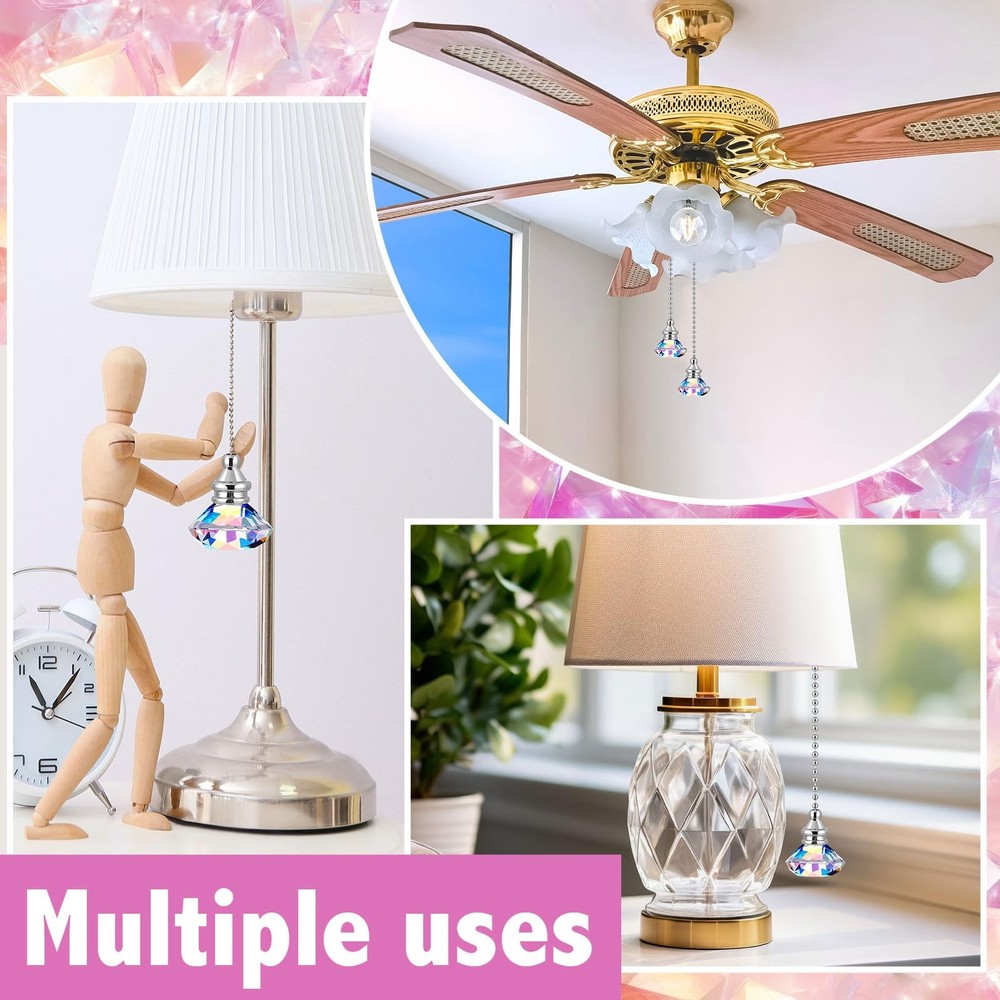 2 Pieces Light Pull Chain Extension Ceiling Fan Pull Chain Ornaments Decorati...
