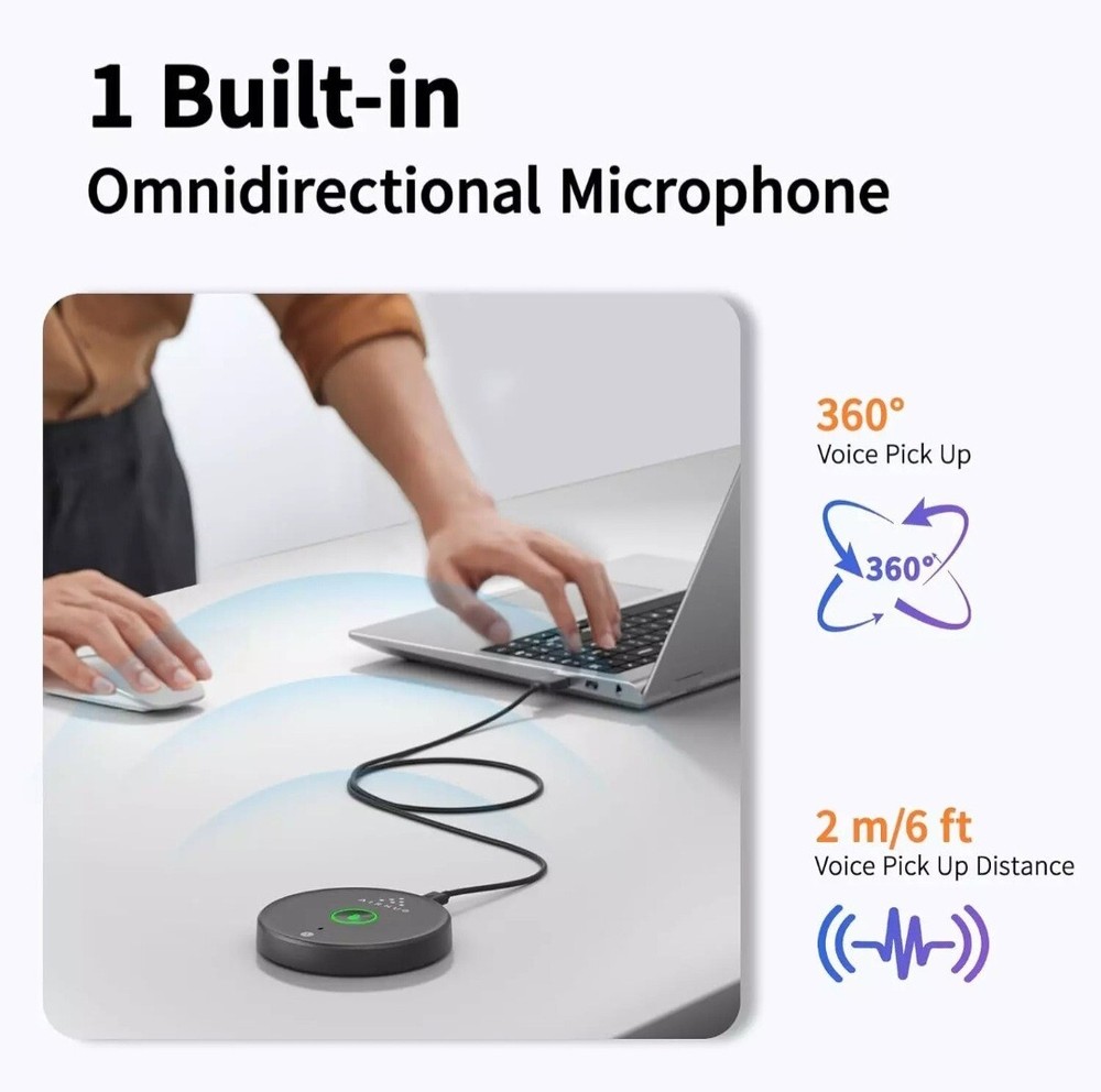 Airhug 21 USB Microphone Desktop Computer Mic Mute Button with LED Indicator New