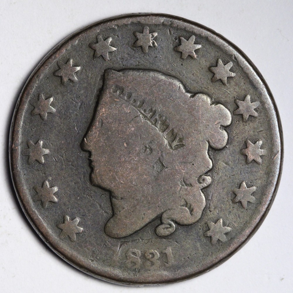 1831 Coronet Head Large Cent CHOICE GOOD+ E288 ACH