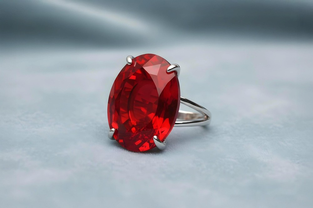 Oval Ruby Ring Anemone Jewelry 14k Gold Vertical Setting Engraved Gift