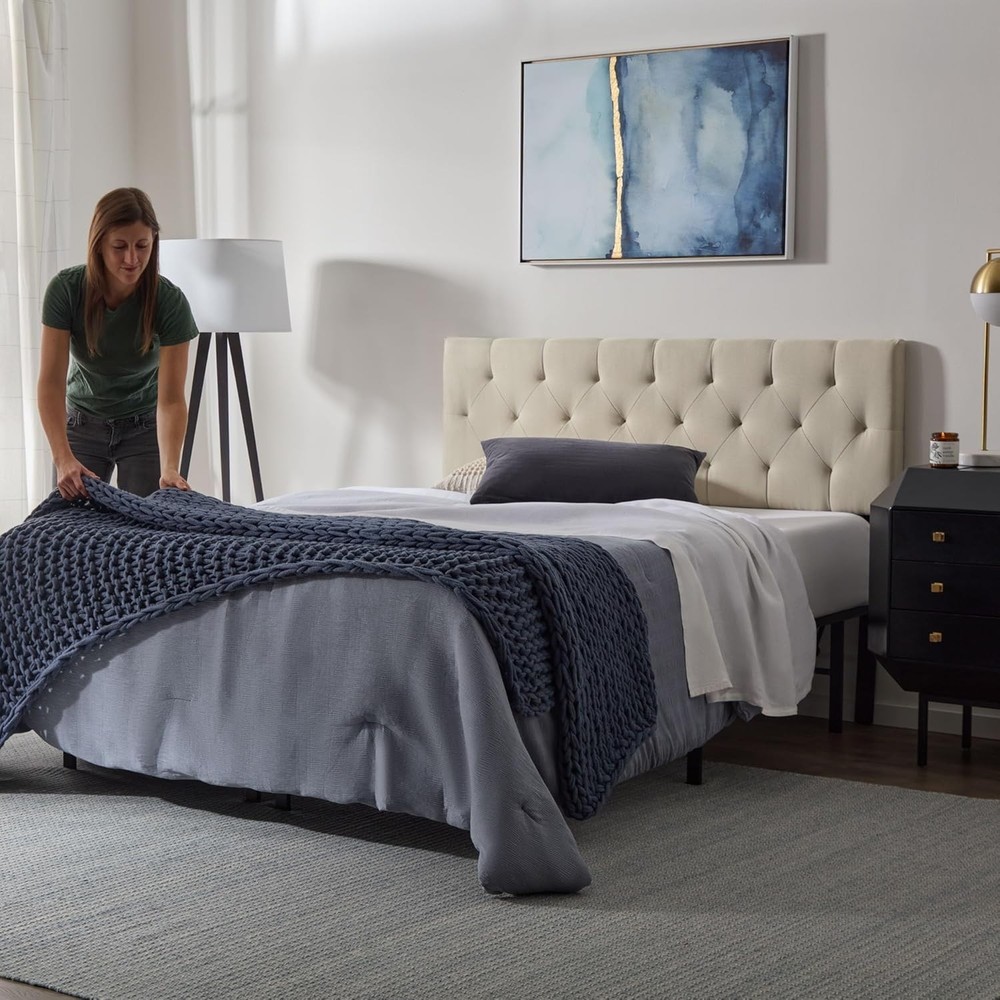 Luxurious Pearl Mid-Rise Headboard - Easy Assembly & Versatile Mounting Options