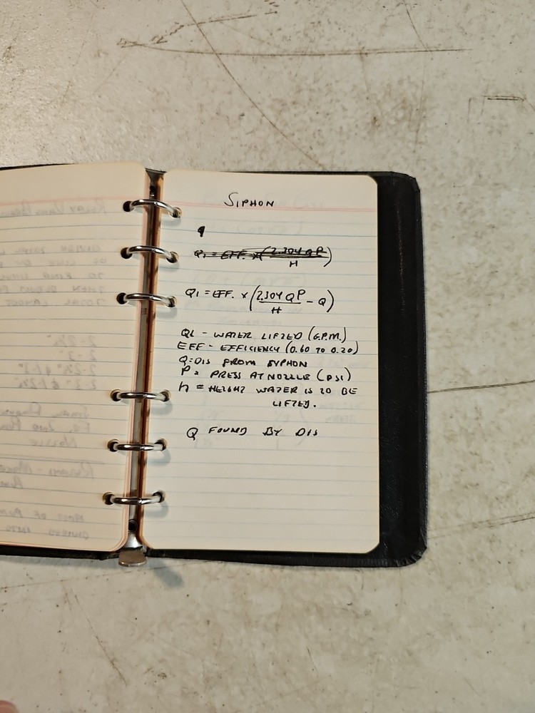 Vintage Firefighter Notebook. Hose, Flow, Pressure And Other Interesting Notes