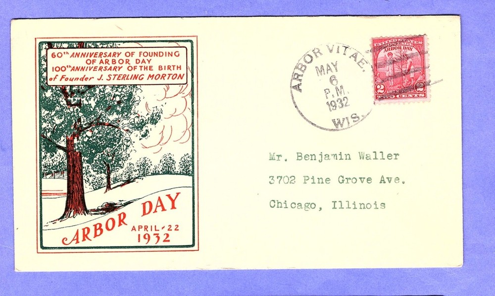 Sc #717-1 Arbor Day First Day Cancel, Harry Ioor Cachet