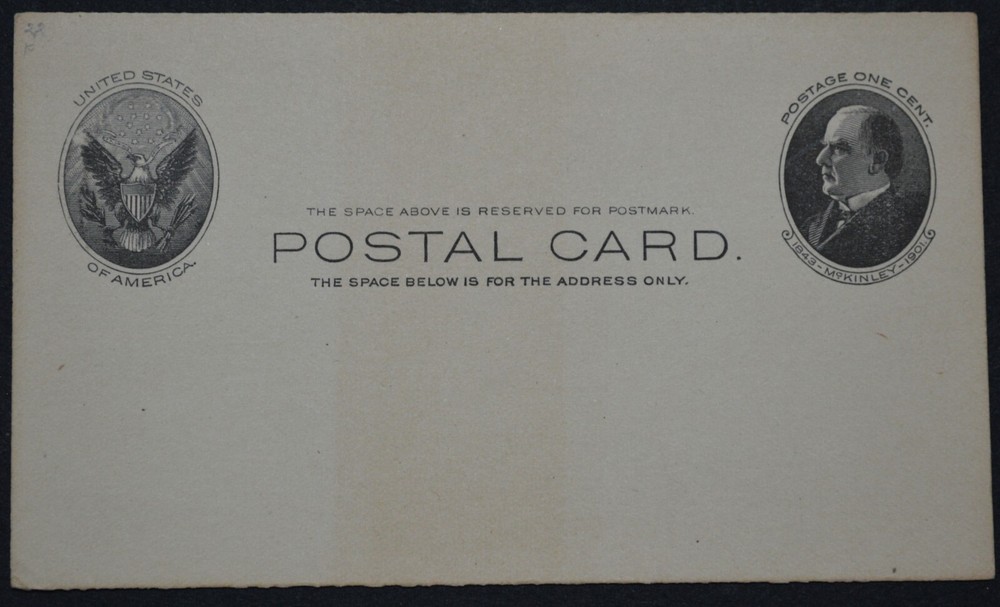 1902 US Sc. #UX18 mint postal card, fair condition