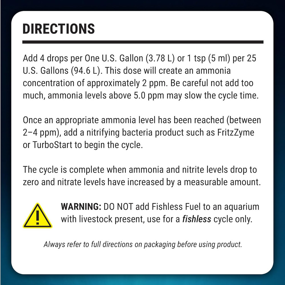 Fritz Fishless Fuel - Ammonia Source for Fishless Cycling (2 Oz)