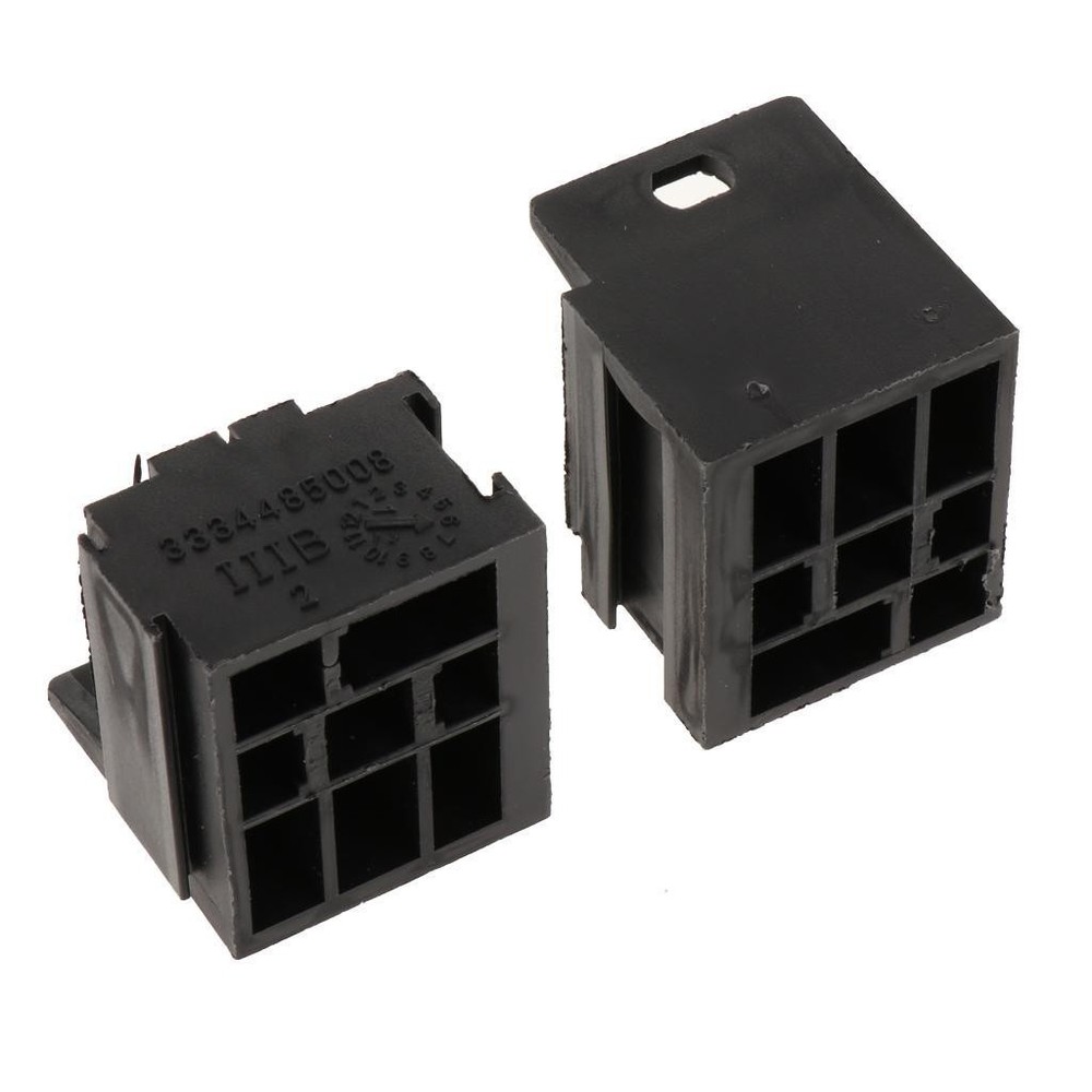 5 Pin Relay Base Holder With Mounting Bracket & Terminals -2 Set - Black