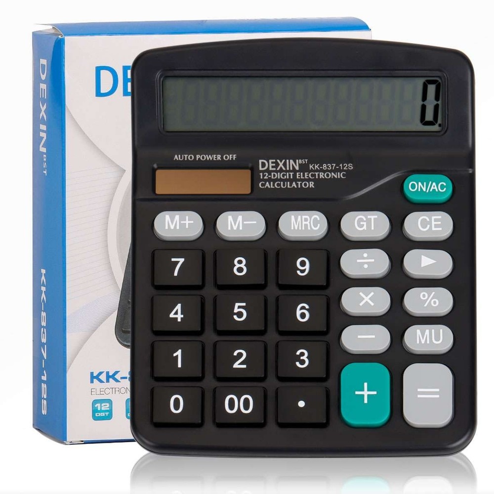 Desktop Calculator 12 Digit Display Battery Solar Basic Big Button Business Home