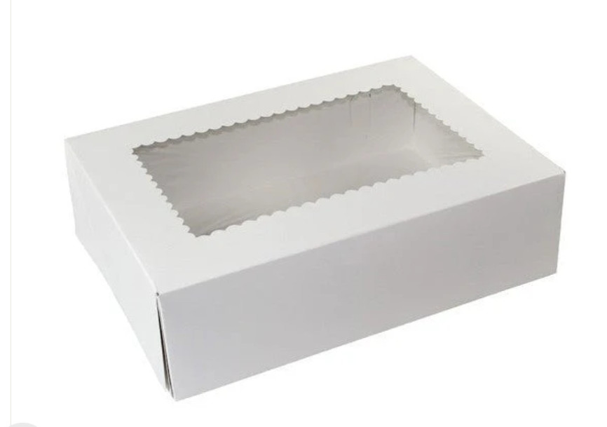 10Pcs 14X10X4 Cake Boxes Rectangle Bakery with Window White Quarter Sheet Large