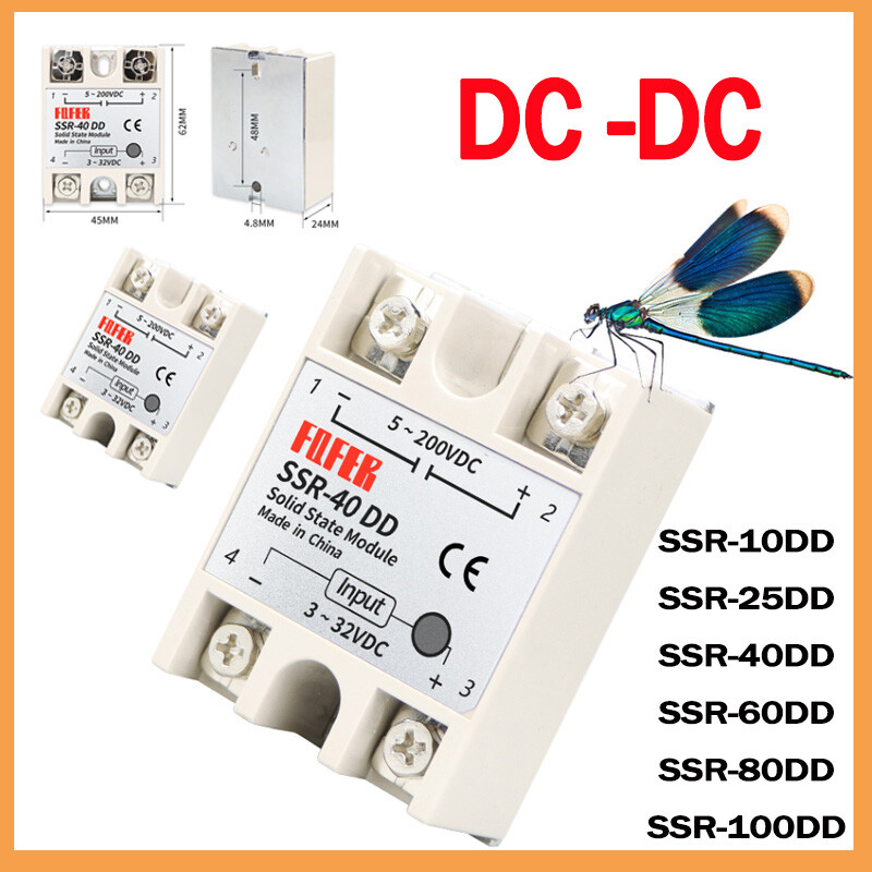 Single Phase Solid State Relay Module DC - DC SSR 10DD - 100DD DC3-32V DC5-200V
