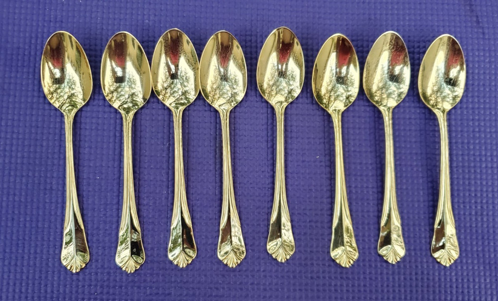 PLACESETTING FOR 8-Hampton Silversmiths SOPHIA Gold Electroplated SILVERWARE