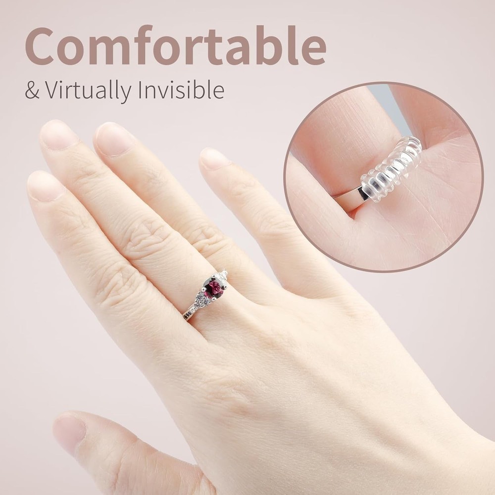 Ring Sizers for Loose Rings - 12 Pack, 4 Sizes Ring Resizer, Invisible Guards De