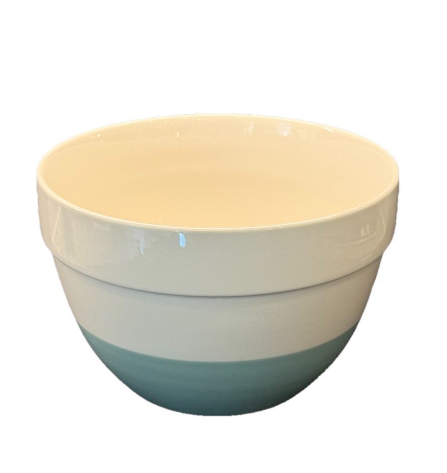 Crate & Barrel Ceramic Nesting Mixing Bowl Green 9 1/4”