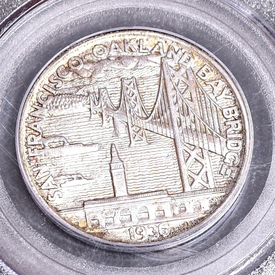 1936-S Bay Bridge Comm Silver Half Dollar - PGCS MS65 (#61399-L)