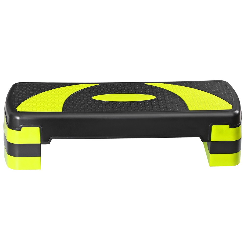 31" Adjustable Exercise Step Platform, 3-Level Height Non-Slip Surface Yellow