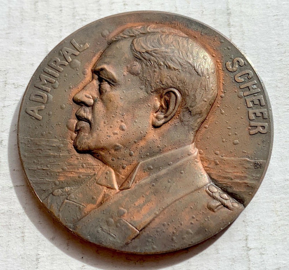 Germany ADMIRAL SCHEER BRONZE MEDAL 1916 - 61 mm