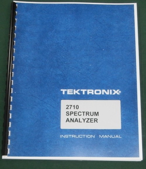 Tektronix 2710 Operators Manual: Comb Bound & Protective Plastic Covers