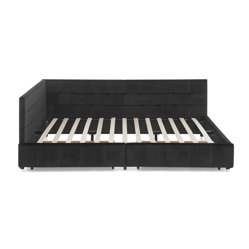 Queen Size Storage Upholstered Tufted Bed Frame, Sofa Bed Frame with Comfortable