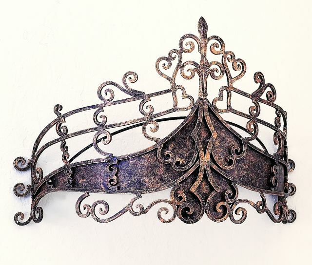 Dark Antique Gold Scroll Iron Tester With Tole Inset